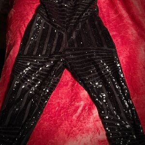 Black Sequin Jumpsuit